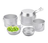 Pentole e padelle per il campeggio, set di stufe da campeggio, pentola e stufa da campeggio leggeri, kit di utensili da cucina da campeggio, kit da cucina leggero per picnic, sem