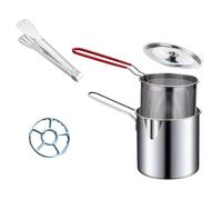 Pentole ergonomiche in acciaio inox con manico singolo con filtro friggitrici di capacità 1.2L per cucinare anche friggitrici a maniglia singola con filtro a rete