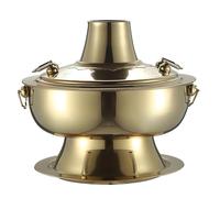 Pentole Hot Pot con coperchio, design cinese in rame, diviso per una facile pulizia, ideale per riunioni di famiglia e amici
