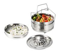 Pentole Impilabili con Inserto per La Cottura a Vapore, Manico per Pentole a Pressione, Inserto per Cottura a Vapore con Imbracatura per Instant Pot Accessori 3 Quart