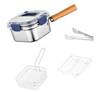 Pentole in acciaio inossidabile Cestello rimovibile per cucinare in modo sicuro, coperchio anti schizzi, facile da pulire, elettrodomestici da cucina salvaspazio