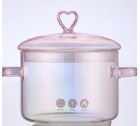 Pentole in vetro con coperchio for noodle istantanei, for pasta(Pink)