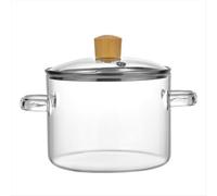 Pentole in vetro per cucinare sui fornelli, pentola trasparente da 1,6 l per pot-pourri, casseruola con coperchio, pentole per fornelli