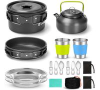 Pentole Kit da Campeggio, Set di Pentola e Padella Leggera e Antiaderente con Te