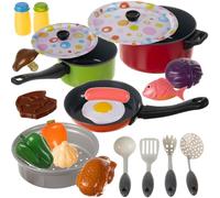 Pentole per bambini da giocare, giocattolo da cucina, 23 pezzi, per bambini, accessori per la cucina dei bambini, giocattolo per giochi di ruolo pentole 22405
