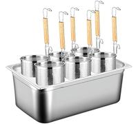 Pentole per la Pasta, cuocipasta, pentola per la Pasta a 2/4/6 Fori con Inserto scolapasta, pentola Quadrata in Acciaio Inox con Coperchio per Gnocchi di Verdure e Pasta.