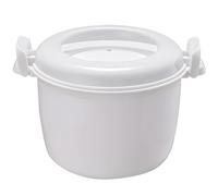 Pentole per microonde con coperchi, grande bianco, mini cuociriso da 3 tazze, coperchio ventilato di bloccaggio, vaporiera versatile per pasti veloci in famiglia