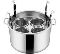 Pentole per Pasta in Acciaio Inox, pentola per la Cottura della Pasta con cestello scolapasta, Set per la Cottura di Pasta, tagliatelle, Verdure e Gnocchi per la Cucina di casa e Il Ristorante.