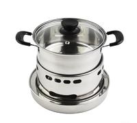 Pentole Per Zuppa - Pentola Per Brodo, Fornello Ad Alcol In Acciaio Inossidabile, Piccola Pentola Da Tavolo Con Potenza Di Fuoco Regolabile, Set Di Piccole Pentole Commerciali(18cm)
