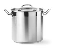 HENDI Pentola alta, con coperchio con fori per il rilascio del vapore, calderone, casseruola, tegame, adatta a tutte le fonti di calore, lavabile in lavastoviglie, 6L, ø200x(H)190mm, acciaio inox