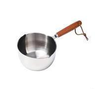 Pentolino antiaderente in acciaio inox piccolo per il latte profondo, con doppio beccuccio per versare e sciogliere, per riscaldare lo sciroppo per preparare il latte (500 ml)