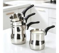 Pentolino in acciaio inossidabile con manico antiscivolo, piccola casseruola, beccuccio versatore multi-taglia, scaldalatte per piano cottura a induzione, pentolino portatile per caffè turco per cucin