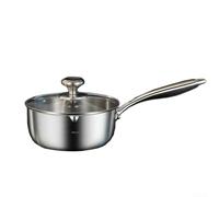 Pentolino per latte in acciaio inox 316 con coperchio in vetro temperato, con base a cinque strati per una distribuzione uniforme del calore su vari fornelli (18)