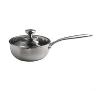 Pentolino per latte in acciaio inox 316 con coperchio in vetro temperato, con base a cinque strati per una distribuzione uniforme del calore su vari fornelli (20)