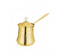 Pentolino per latte in acciaio inox da 400 ml con coperchio, per latte e tè 304, design resistente alle perdite (oro)