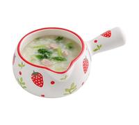 Pentolino Scaldaburro | Ceramica termoresistente con motivo fragola | Piccola pentola da bollitura e scaldaburro,per mamma ragazze fidanzata preparazione stufato porridge zucchero sciroppo salsa