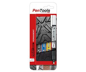 PenTools by Pentel MMP20 MMP20-PRO4MX1EU - Pennarello indelebile per marcature durevoli e resistenti all'abrasione, punta tonda (tratto 3,0 mm), 4 pezzi, colori assortiti