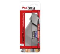 PenTools by Pentel N75W-PRO3ABCEU - Pennarello permanente Twin Tip, versatile e inodore, 2 punte (0,3 mm 1,2 mm), 3 pezzi, colori assortiti