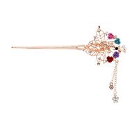 Penzolare Capelli Bastone Bacchetta Fiore Forcina Chignon Pin Nappa Pendente Decor Multicolore