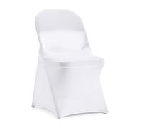 Peomeise Stretch Spandex Folding Chair Cover for Wedding Party Dining Banquet Event (White,6pcs)