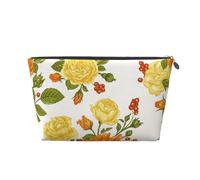 Peonia del fiore giallo, Borsa da toilette Borsa per trucco Borsa per cosmetici Borsa da toilette da viaggio portatile