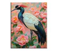Peonia Dipingi con i Numeri per Adulti, Paint by Numbers Gru, Kit Pittura Adulti con Vernici e Pennelli, Kit di Pittura Acrilica Fai-da-Te per Principianti, Decora Casa, 20x30cm Senza Cornice 2w-363