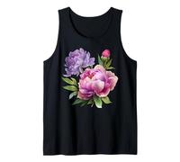 Peonia Fiori Acquerello Lavanda Viola Peonie Rosa Peonia Canotta