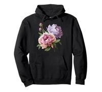 Peonia Fiori Acquerello Lavanda Viola Peonie Rosa Peonia Felpa con Cappuccio