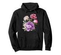 Peonia Fiori Acquerello Lavanda Viola Peonie Rosa Peonia Felpa con Cappuccio
