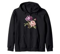 Peonia Fiori Acquerello Lavanda Viola Peonie Rosa Peonia Felpa con Cappuccio