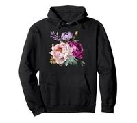 Peonia Fiori Acquerello Lavanda Viola Peonie Rosa Peonia Felpa con Cappuccio