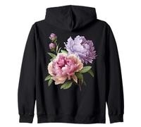 Peonia Fiori Acquerello Lavanda Viola Peonie Rosa Peonia Felpa con Cappuccio