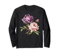 Peonia Fiori Acquerello Lavanda Viola Peonie Rosa Peonia Maglia a Manica