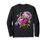 Peonia Fiori Acquerello Lavanda Viola Peonie Rosa Peonia Maglia a Manica