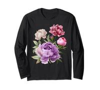 Peonia Fiori Acquerello Lavanda Viola Peonie Rosa Peonia Maglia a Manica