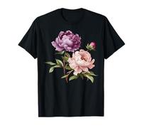 Peonia Fiori Acquerello Lavanda Viola Peonie Rosa Peonia Maglietta