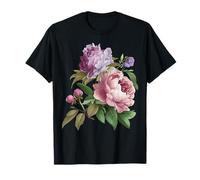 Peonia Fiori Acquerello Lavanda Viola Peonie Rosa Peonia Maglietta
