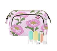 Peonia Floreale Anime Cartoon Style Cosmetic Bag Trucco Portamonete Portatile delle Donne per Grandi Bolsas Cosmetici para monedas de mujer, peonia floreale Anime cartone animato stile, moderno