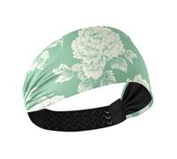 Peonia menta verde umidità traspirante cravatta fascia per le donne elastici per capelli per basket tennis corsa calcio