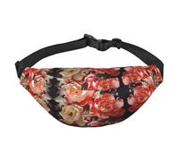 Peonie dai colori vivaci, grande borsa a tracolla alla moda, borsa da viaggio casual per ragazzi, adatta per sport, corsa, ciclismo, viaggi, pesca