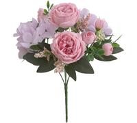 Peonie e Rose Artificiali 4 PEZZI Fiori di Seta per Matrimonio e Uso Tavolo Casa