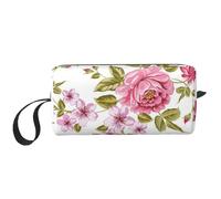 Peonie rosa paglierino, Borsa per il trucco Borsa per cosmetici Borsa da toilette da viaggio portatile Borsa per trucco Organizer