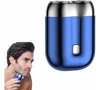 Peonly - Rasoio elettrico Peony, rasoio elettrico impermeabile Peonly, modello 2024, mini rasoio elettrico a doppia testa, ricaricabile, impermeabile, colore argento (blu)