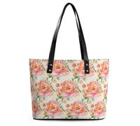 Peony - Borsa larga in morbida pelle con cerniera, leggera, da donna