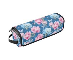 Peony Butterfly Blue Hair Iron Tools Borsa da viaggio per piastre per capelli Ferri arricciacapelli Spazzole ad aria calda Accessori essenziali da viaggio Organizer Custodia essenziale per donne