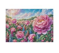 Peony Flower Field Rural Countryside Wild Nature Beautiful Scenery Puzzle 300 Pezzi Gioco Creativo Per Ragazzi Intelligenza Educativa Rompicapo Idea Regalo Per Figlio A Natale E Compleanno 300 PCS