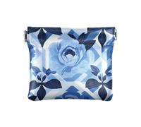 Peony Glory - Portamonete da donna, in pelle PU, colore: blu