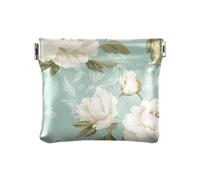 Peony Mint Green_72730 - Portamonete da donna in pelle, impermeabile, per il trucco, per donne e ragazze