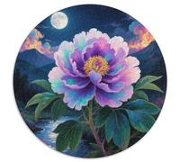 Peony Puzzle rotondi da 1000 pezzi per bambini e adulti, giochi educativi, forma unica, regalo per giochi di sfida unici, 1000 pezzi (67,5 x 67,5 cm)