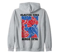 People Rejecting Kings Since 1776 Floral No Kings in America Felpa con Cappuccio